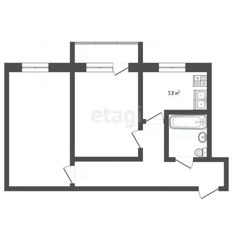 2-к кв. Забайкальский край, Чита ул. Столярова, 51 (43.1 м) - Фото 1