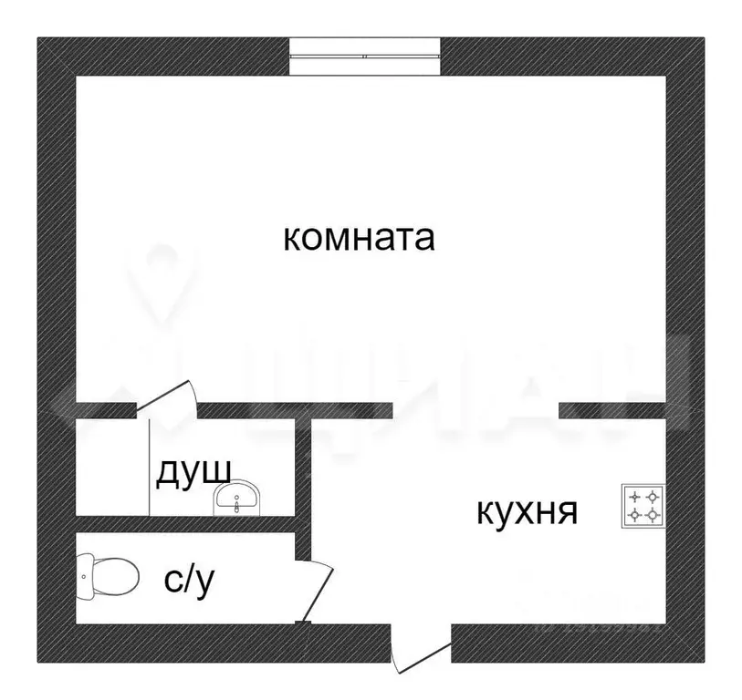 1-к кв. Курганская область, Курган Половинская ул., 8А (17.0 м) - Фото 2