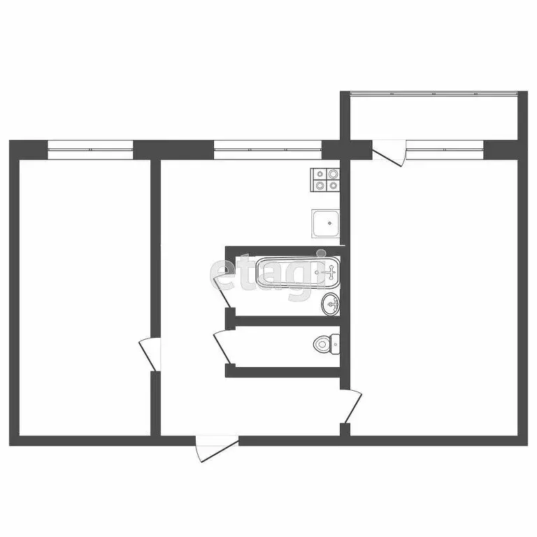 2-комнатная квартира: Саранск, улица Ульянова, 81 (40.7 м) - Фото 1