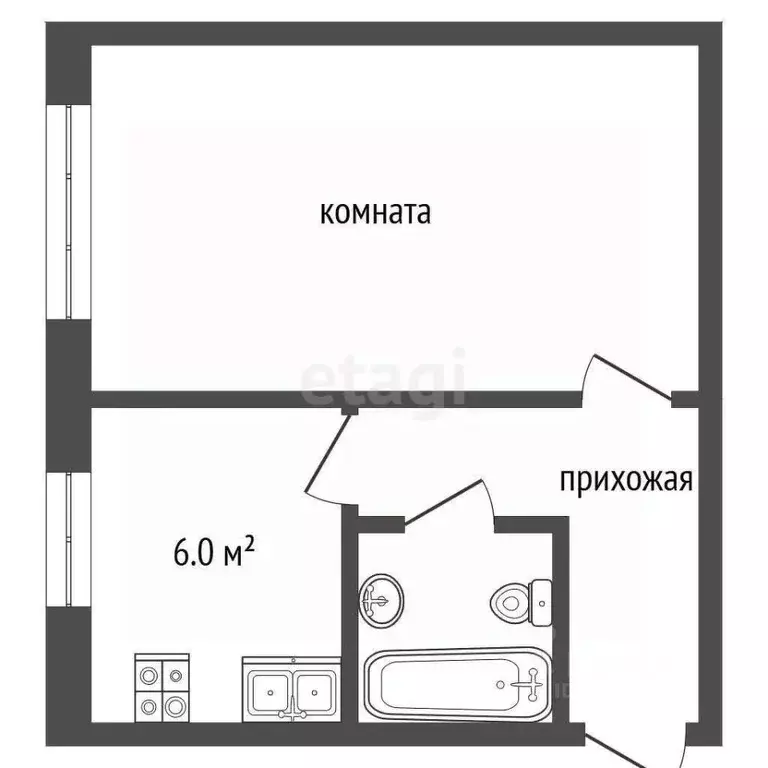 1-к кв. Кемеровская область, Кемерово Красноармейская ул., 97 (32.0 м) - Фото 1