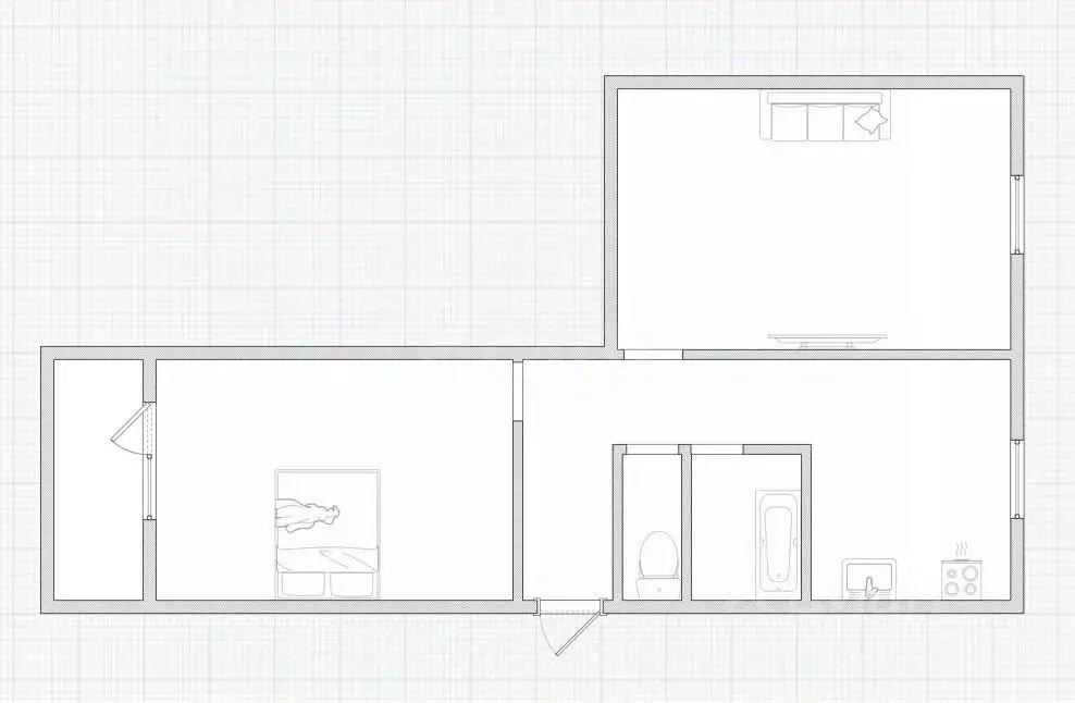 2-к кв. Оренбургская область, Оренбург Больничный проезд, 14к2 (44.5 ... - Фото 1