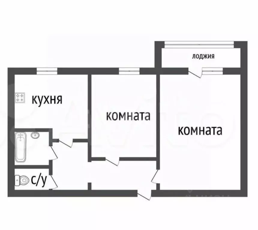 2-к кв. Курганская область, Курган Заозерный жилрайон, 5-й мкр, 30 ... - Фото 2