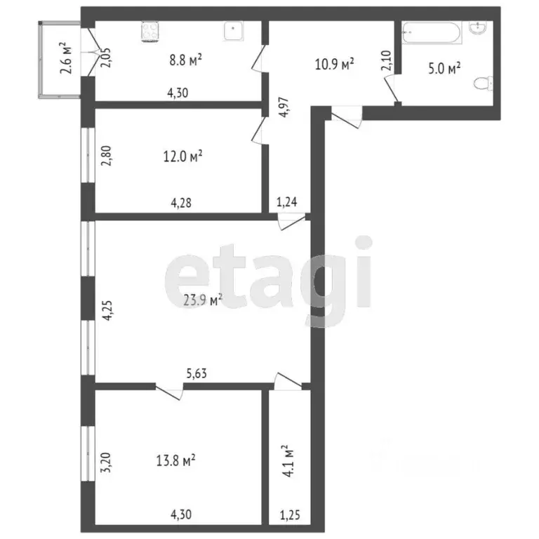 3-к кв. Ростовская область, Ростов-на-Дону ул. Обороны, 32 (80.0 м) - Фото 1