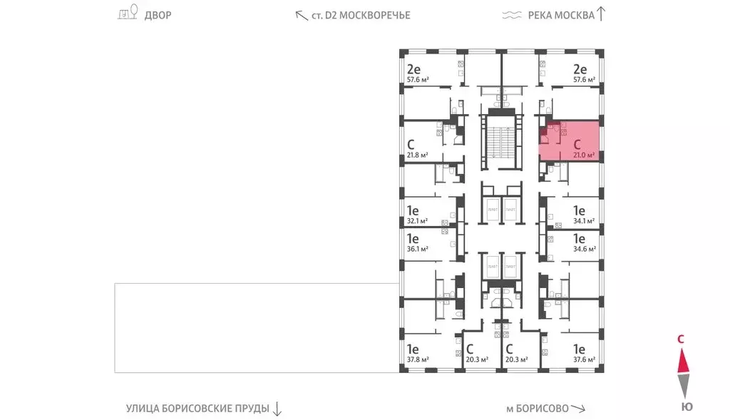 Квартира-студия: Москва, улица Борисовские Пруды, 1 (21 м) - Фото 2