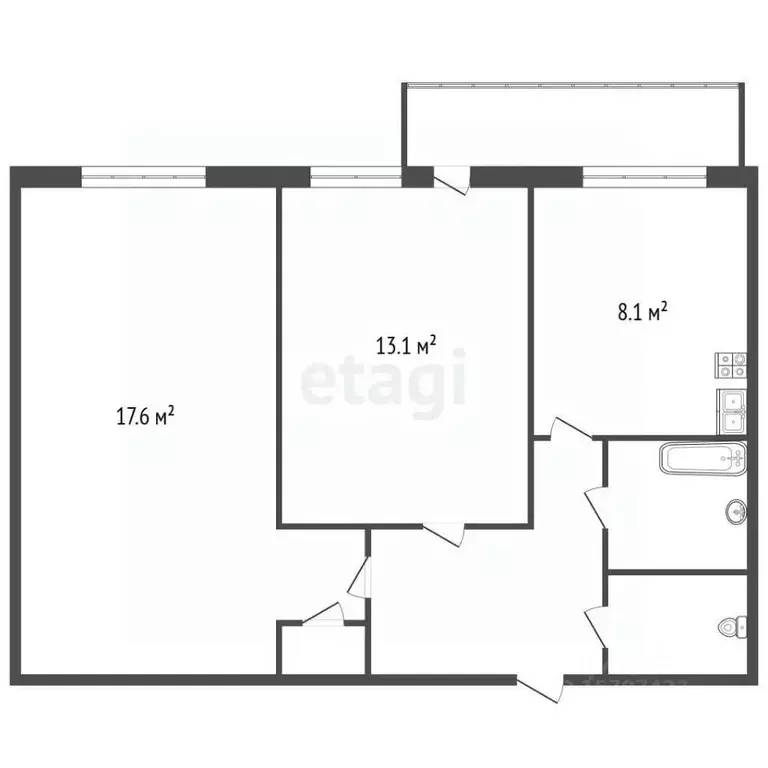 2-к кв. Санкт-Петербург Витебский просп., 49к1 (48.2 м) - Фото 2
