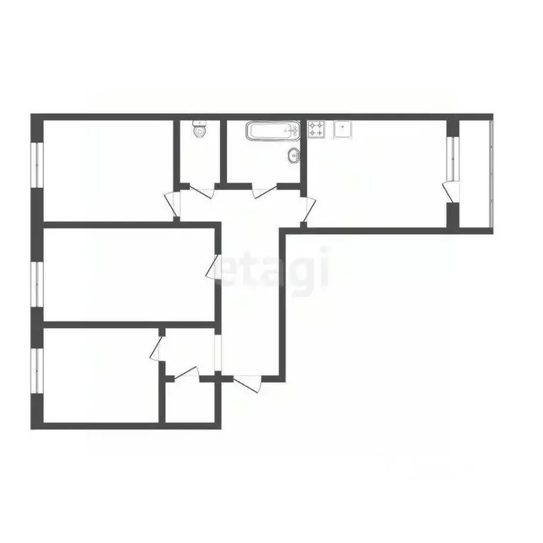 3-к кв. Тюменская область, Тюмень ул. Стартовая, 5 (65.0 м) - Фото 1