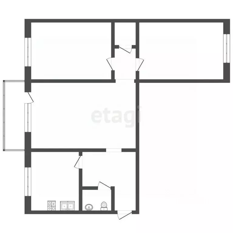 3-к кв. Челябинская область, Троицк Советская ул., 21 (54.7 м) - Фото 2