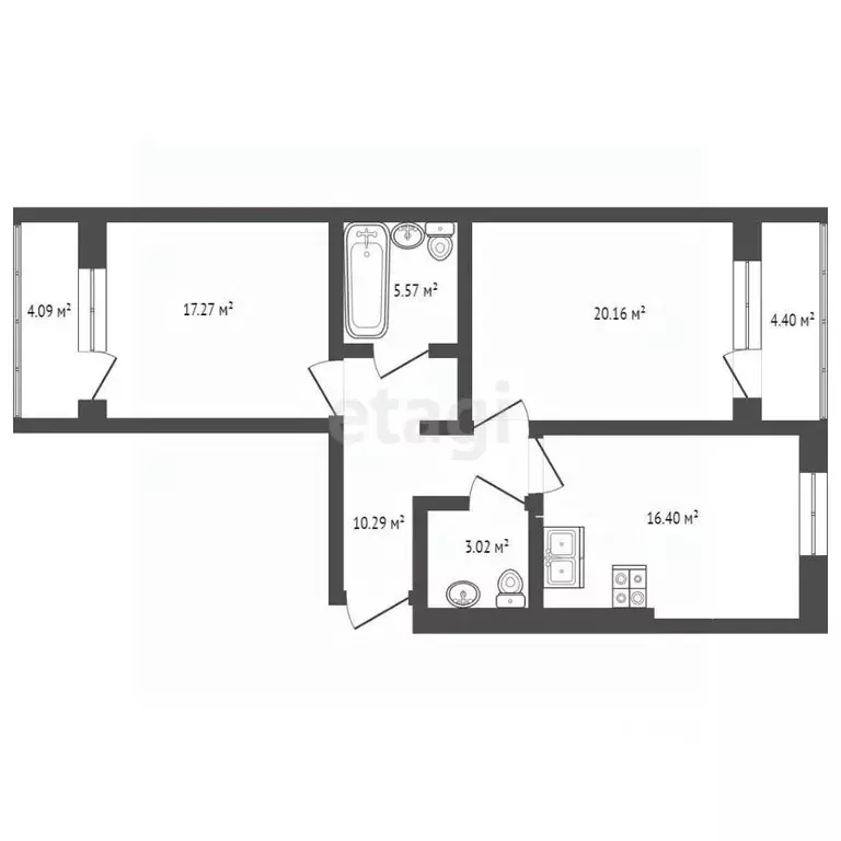 2-к кв. Татарстан, Набережные Челны ул. Николая Иванцова, 3 (77.0 м) - Фото 1