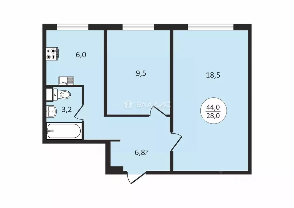2-к кв. Москва Россошанский проезд, 5К1 (44.0 м) - Фото 2