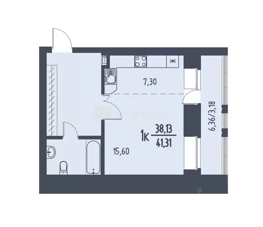 1-к кв. Томская область, Томский район, д. Кисловка, Левобережный мкр ... - Фото 2