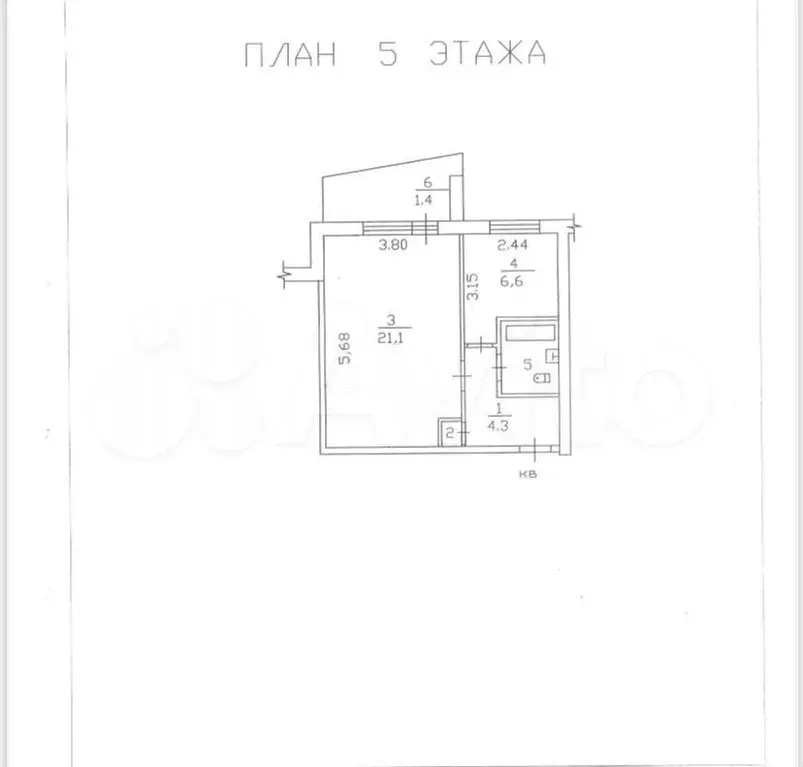 1-к. квартира, 35,1 м, 5/9 эт. - Фото 0