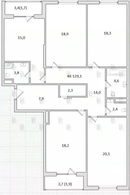 4-к кв. Москва Винницкая ул., 8к4 (129.1 м) - Фото 1