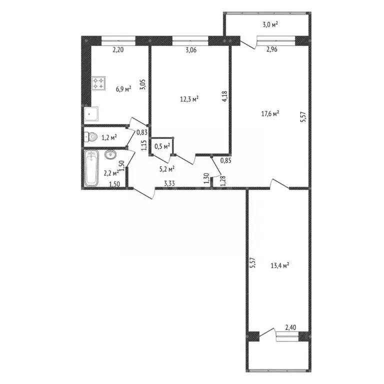 3-к кв. Башкортостан, Уфа ул. Орджоникидзе, 22 (62.0 м) - Фото 2