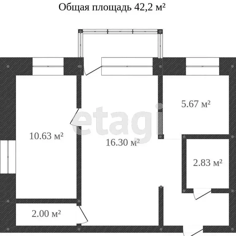 2-комнатная квартира: Вологда, улица Тендрякова, 2 (41.7 м) - Фото 1
