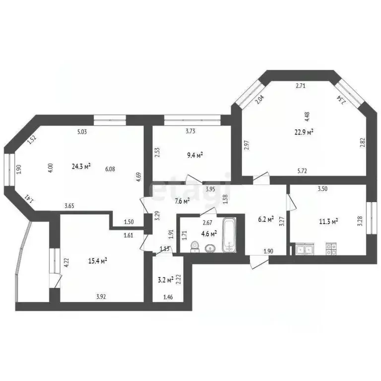 4-к кв. Кемеровская область, Кемерово Стадионная ул., 31 (104.9 м) - Фото 2