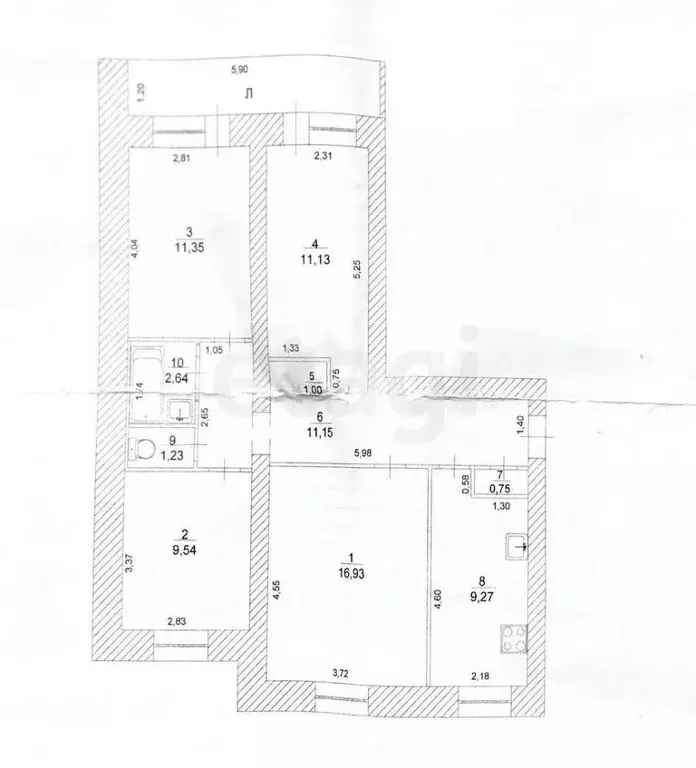 4-к кв. Ульяновская область, Ульяновск Заводской проезд, 25 (78.5 м) - Фото 2