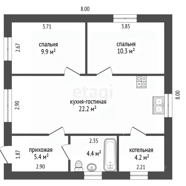 Дом в Саха (Якутия), Якутск проезд Эргиир, 27 (59 м) - Фото 2