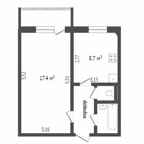 1-комнатная квартира: Белгород, улица Челюскинцев, 58Бк3 (34 м) - Фото 1