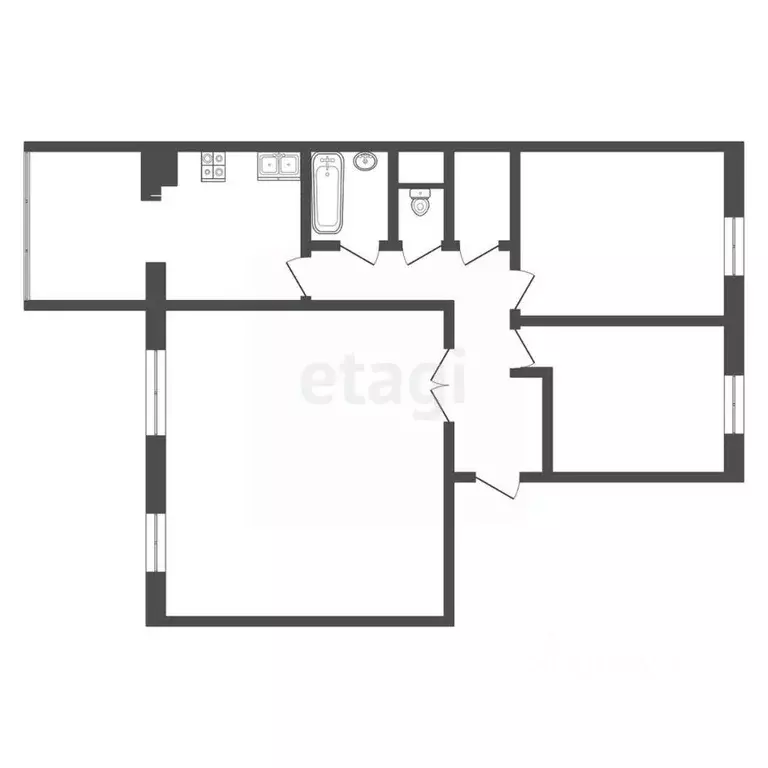 4-к кв. Ханты-Мансийский АО, Нягань 2-й мкр, 16 (85.8 м) - Фото 1