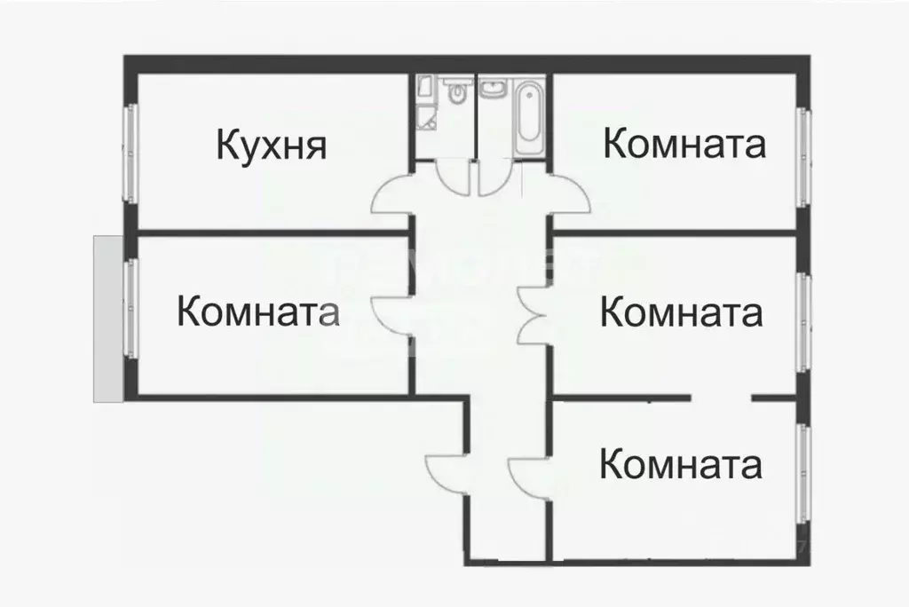 4-к кв. Рязанская область, Рязань ул. Фридриха Энгельса, 41/8 (103.2 ... - Фото 2