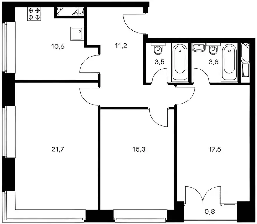 3-к кв. Москва Большая Филевская ул., 3к1 (85.0 м) - Фото 1