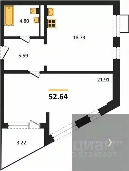 1-к кв. Воронежская область, Воронеж наб. Чуева, 7 (52.64 м) - Фото 0