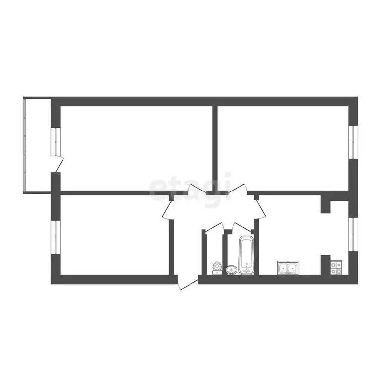 3-комнатная квартира: Нальчик, Ингушская улица, 25А (61.9 м) - Фото 0