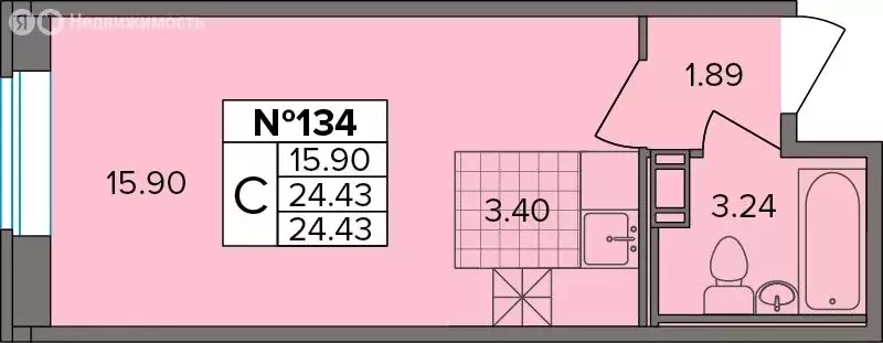 Квартира-студия: Новое Девяткино, Лесная улица, 19 (24.43 м) - Фото 1