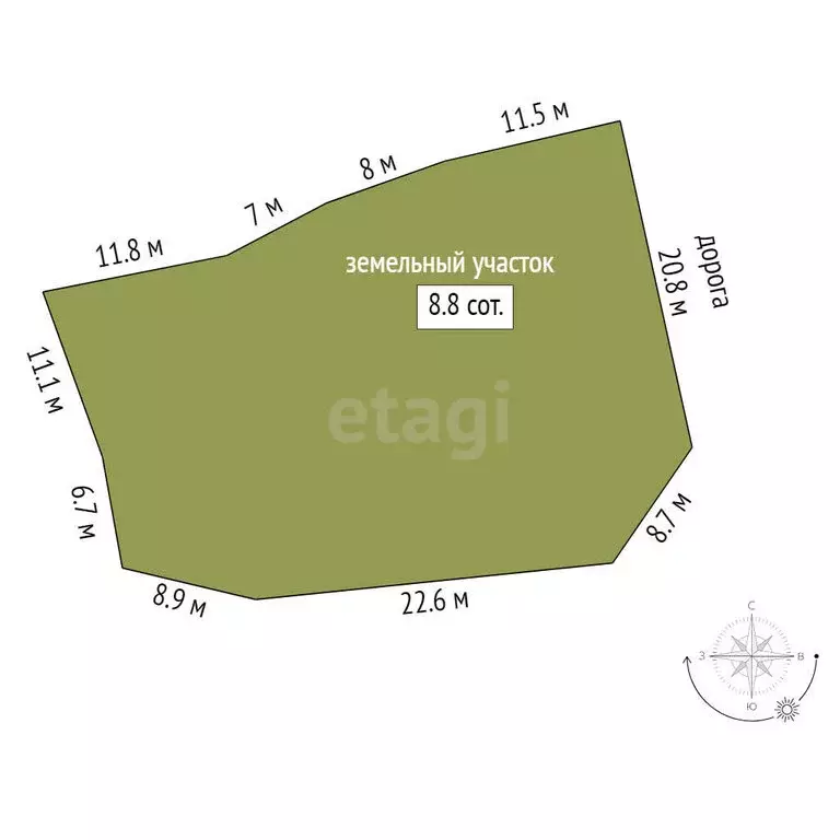 Участок в Заводоуковск, Школьная улица (8.8 м) - Фото 1