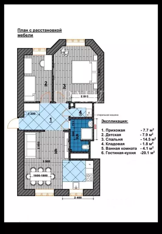 3-к кв. Москва Малая Бронная ул., 42/14 (60.0 м) - Фото 2