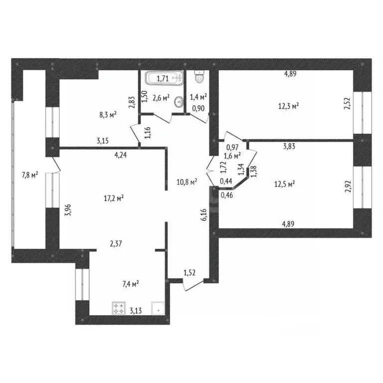 4-к кв. Башкортостан, Уфа ул. Ахметова, 318/1 (58.6 м) - Фото 2