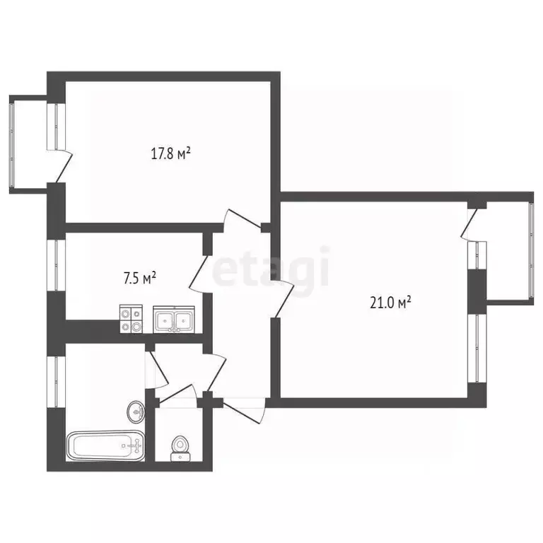 2-к кв. Московская область, Воскресенск Советская ул., 24 (63.0 м) - Фото 1