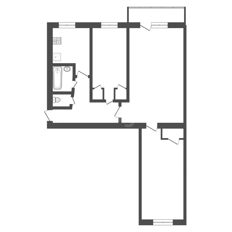 3-комнатная квартира: Тула, проспект Ленина, 120 (66.3 м) - Фото 1