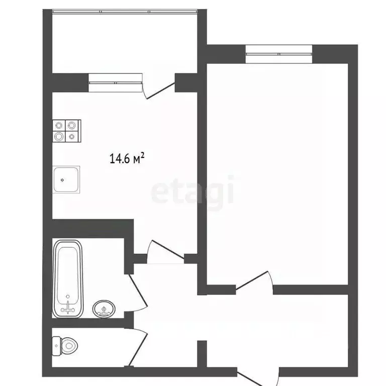 1-к кв. Тюменская область, Тюмень ул. Николая Федорова, 17 (37.0 м) - Фото 2