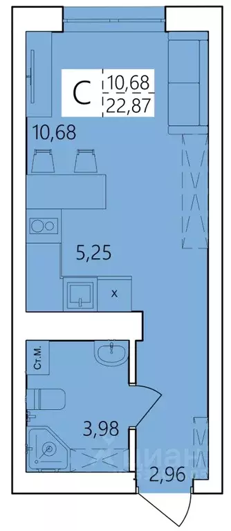 Студия Башкортостан, Уфа ул. Пожарского, 237 (22.87 м) - Фото 0