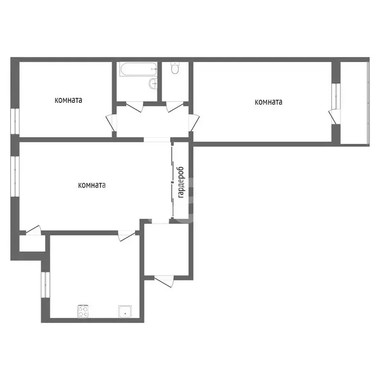 3-комнатная квартира: Омск, улица Гусарова, 113 (60.6 м) - Фото 1