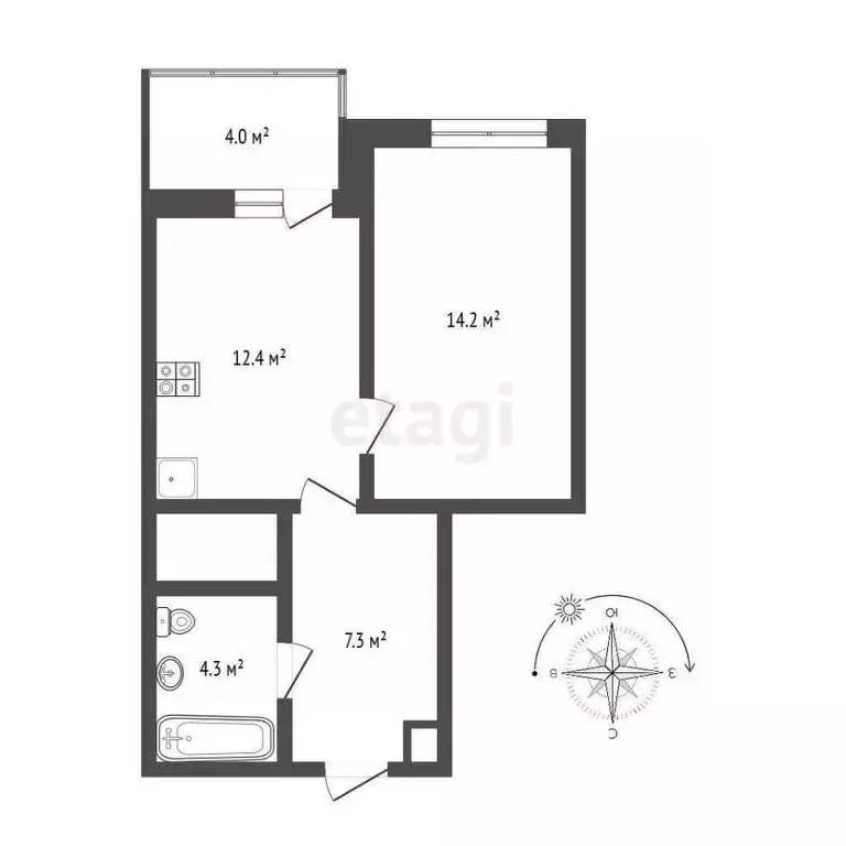 1-к кв. Тюменская область, Тюмень ул. Мельникайте, 2к19 (37.4 м) - Фото 1