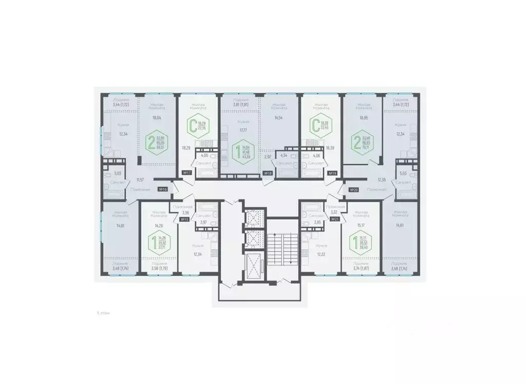 Студия Краснодарский край, Краснодар Обрывная ул., 132/1к1 (22.8 м) - Фото 1