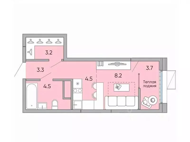 Студия Забайкальский край, Чита Хороший мкр, 9 (27.6 м) - Фото 0