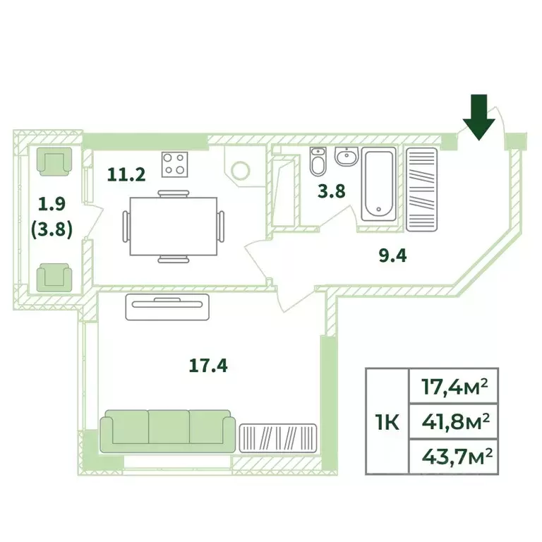 1-к кв. Крым, Симферопольский район, с. Мирное ул. Крымской Весны ... - Фото 1