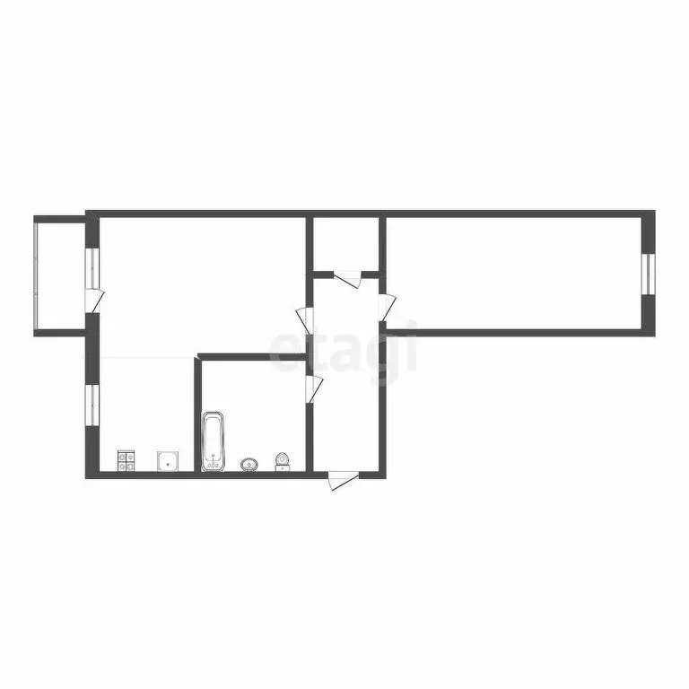 2-комнатная квартира: Тюмень, Ялуторовская улица, 14 (45.1 м) - Фото 1