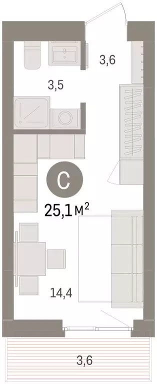 Квартира-студия: Челябинская область, Сосновский муниципальный округ, ... - Фото 2