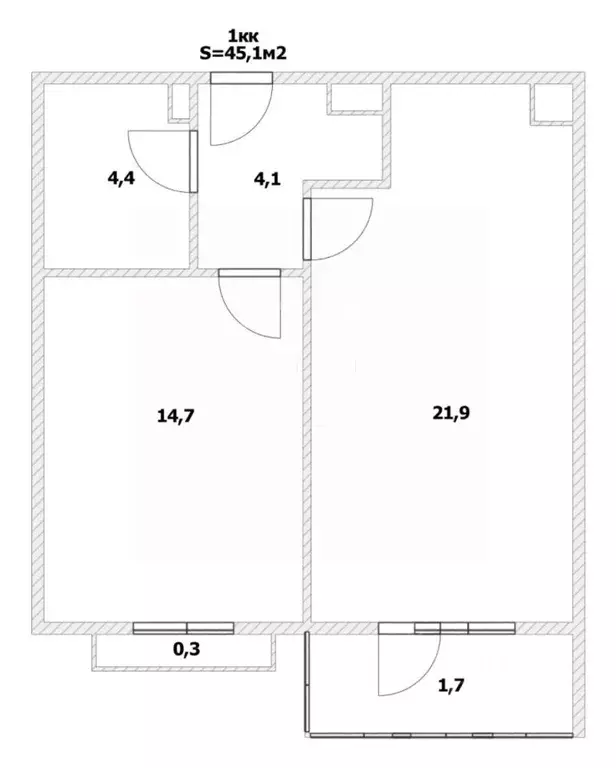 1-к кв. Калининградская область, Калининград ул. Миргородская, 2 (45.1 ... - Фото 2