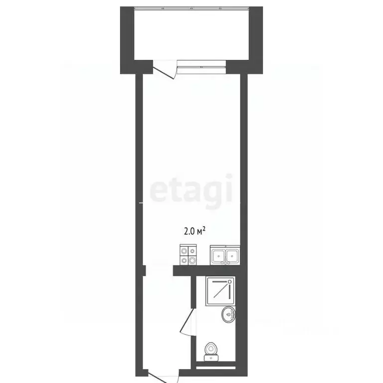 Студия Севастополь ул. Парковая, 7 (30.0 м) - Фото 2