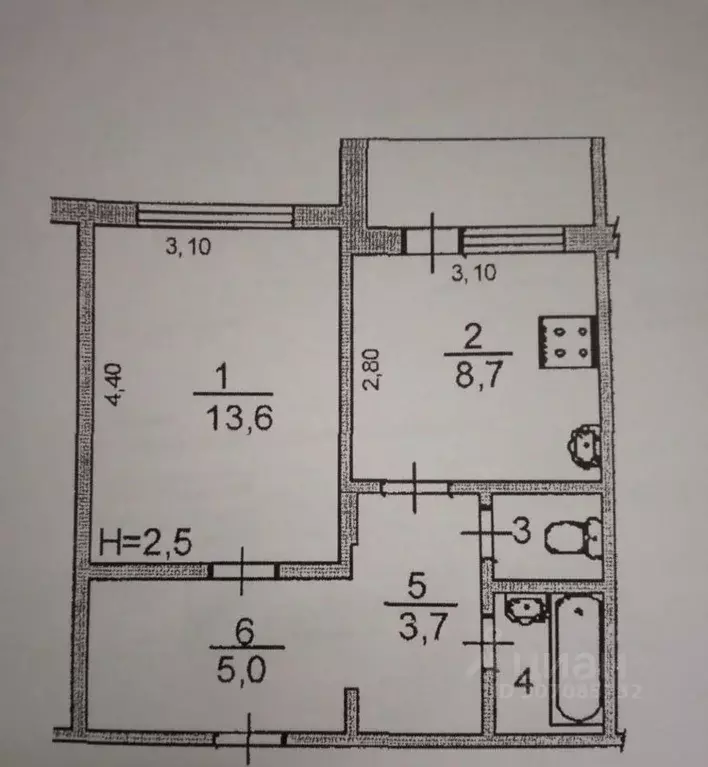 1-к кв. иркутская область, усть-илимск просп. мира, 64 (35.0 м) - Фото 1