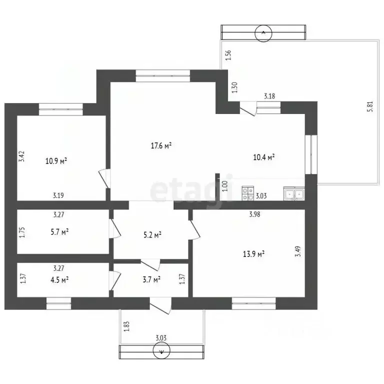 Дом в Тюменская область, Тюмень Березняки СНТ, ул. Сосновая (80 м) - Фото 2