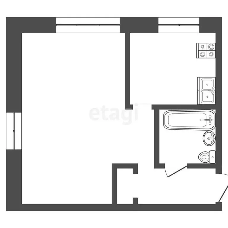 1-комнатная квартира: Чебаркуль, улица 9 Мая, 32 (32 м) - Фото 1