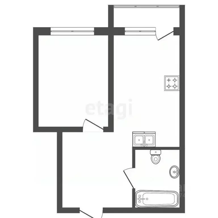 1-к кв. Ленинградская область, Ломоносовский район, Виллозское ... - Фото 1