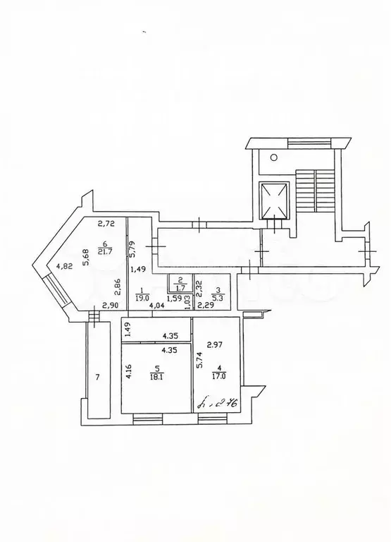 2-к. квартира, 82,8 м, 5/9 эт. - Фото 0