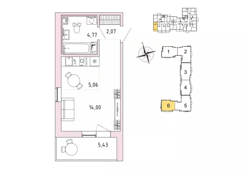 1-к кв. Ленинградская область, Гатчина Въезд мкр,  (28.62 м) - Фото 1